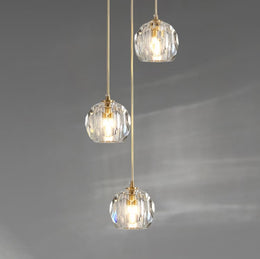 Boule DeClear Cristal  Glass Rod Pendant