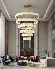 Aria Tiered Circular Alabaster Chandelier
