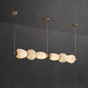 Alabaster Pebble Linear Modern Dining Room Light Fixtures, Living Room Chandeliers