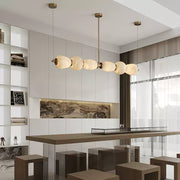 Alabaster Pebble Linear Modern Dining Room Light Fixtures, Living Room Chandeliers