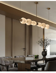 Alabaster Pebble Linear Modern Dining Room Light Fixtures, Living Room Chandeliers