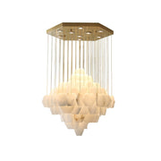 Hexa Alabaster Cascade Chandelier