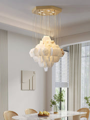 Hexa Alabaster Cascade Chandelier