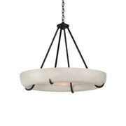 Orion Alabaster Round Modern Dining Room Light Fixtures, Living Room Chandeliers