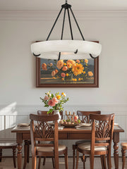 Orion Alabaster Round Modern Dining Room Light Fixtures, Living Room Chandeliers