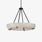 Orion Alabaster Round Modern Dining Room Light Fixtures, Living Room Chandeliers