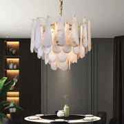 Alabaster Feathery Chandelier D21.7