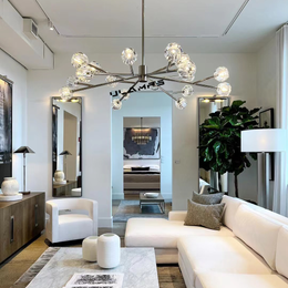 Boule De Cristal Clear Glass Ball Modern Round Chandelier Light 48