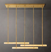 Audubon Modern Alabaster Triple Bar Linear Chandelier 72