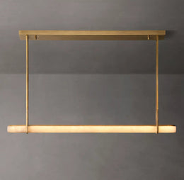 Audubon Modern Alabaster Single Bar Linear Chandelier 60