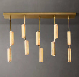Audubon Modern Alabaster Linear Chandelier 54