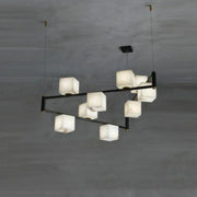 Lifang Alabaster Linear Modern Dining Room Light Fixtures, Living Room Chandeliers