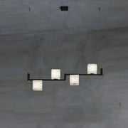 Lifang Alabaster Linear Modern Dining Room Light Fixtures, Living Room Chandeliers