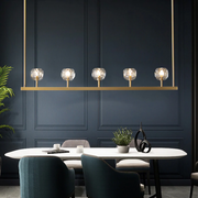 Boule De Cristal Clear Glass Minimalist Linear Chandelier Light 48