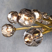 Boule De Cristal Smoke Glass Ball Modern Round Chandelier Light 24