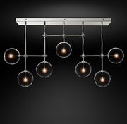 Fulcrum Glass Globe Mobile Linear Chandelier Light 60