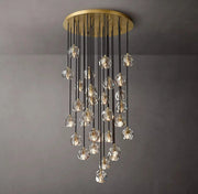 Luxury Boule De Cristal Smoke Glass Ball Round Cluster Chandelier Light 30