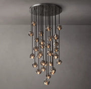 Luxury Boule De Cristal Smoke Glass Ball Round Cluster Chandelier Light 30