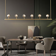 Boule De Cristal Smoke Glass Minimalist Linear Chandelier 60