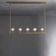 Boule De Cristal Clear Glass Minimalist Linear Chandelier Light 48