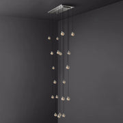 Pearl Linear Rectangle Glass Chandelier, Modern Linear Lamp for Living room