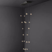 Pearl Linear Rectangle Glass Chandelier, Modern Linear Lamp for Living room