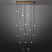 Pearl Linear Rectangle Glass Chandelier, Modern Linear Lamp for Living room