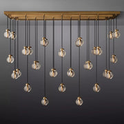 Pearl Linear Rectangle Glass Chandelier, Modern Linear Lamp for Living room