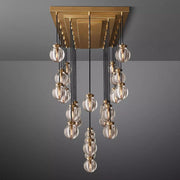 Pearl Linear Rectangle Glass Chandelier, Modern Linear Lamp for Living room