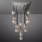 Pearl Linear Rectangle Glass Chandelier, Modern Linear Lamp for Living room
