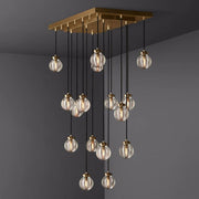 Pearl Linear Rectangle Glass Chandelier, Modern Linear Lamp for Living room