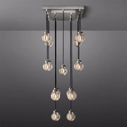 Pearl Linear Rectangle Glass Chandelier, Modern Linear Lamp for Living room