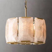 Harlow Calcite round chandelier with translucent stone shades
