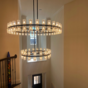 Arcachon LED round two-tier chandelier