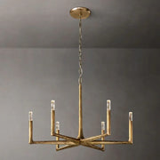 Thaddeus forged brass round chandelier