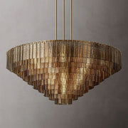 Sirene clear and smoke glass round chandelier