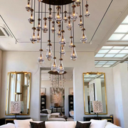 Rain round glass chandelier