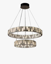Aria Tiered Round Crystal Alabaster Chandelier