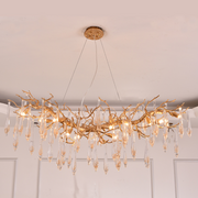 Aria Myers Crystal Branch Chandelier Light Brass