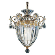 French retro all copper carved crystal Pendant light