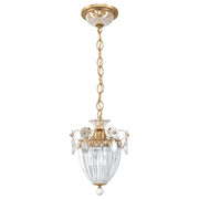 French retro all copper carved crystal Pendant light