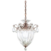 French retro all copper carved crystal Pendant light