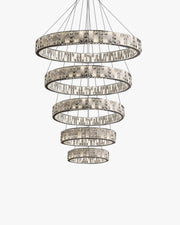 Aria Tiered Round Crystal Alabaster Chandelier