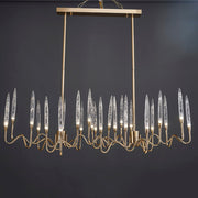 Reese Brass Glass  Chandelier