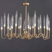 Reese Brass Glass  chandelier