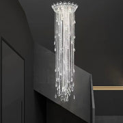 Extra Large Light Luxury Stairwell Crystal Tassel Chandelier for Staircase/High Floor Hall/Loft