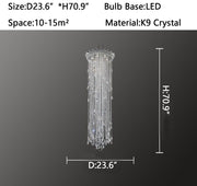 Extra Large Light Luxury Stairwell Crystal Tassel Chandelier for Staircase/High Floor Hall/Loft