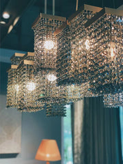 Post-Modern Light Luxury Rectangular Crystal Chandelier