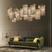 Post-Modern Light Luxury Rectangular Crystal Chandelier