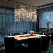 Post-Modern Light Luxury Rectangular Crystal Chandelier
